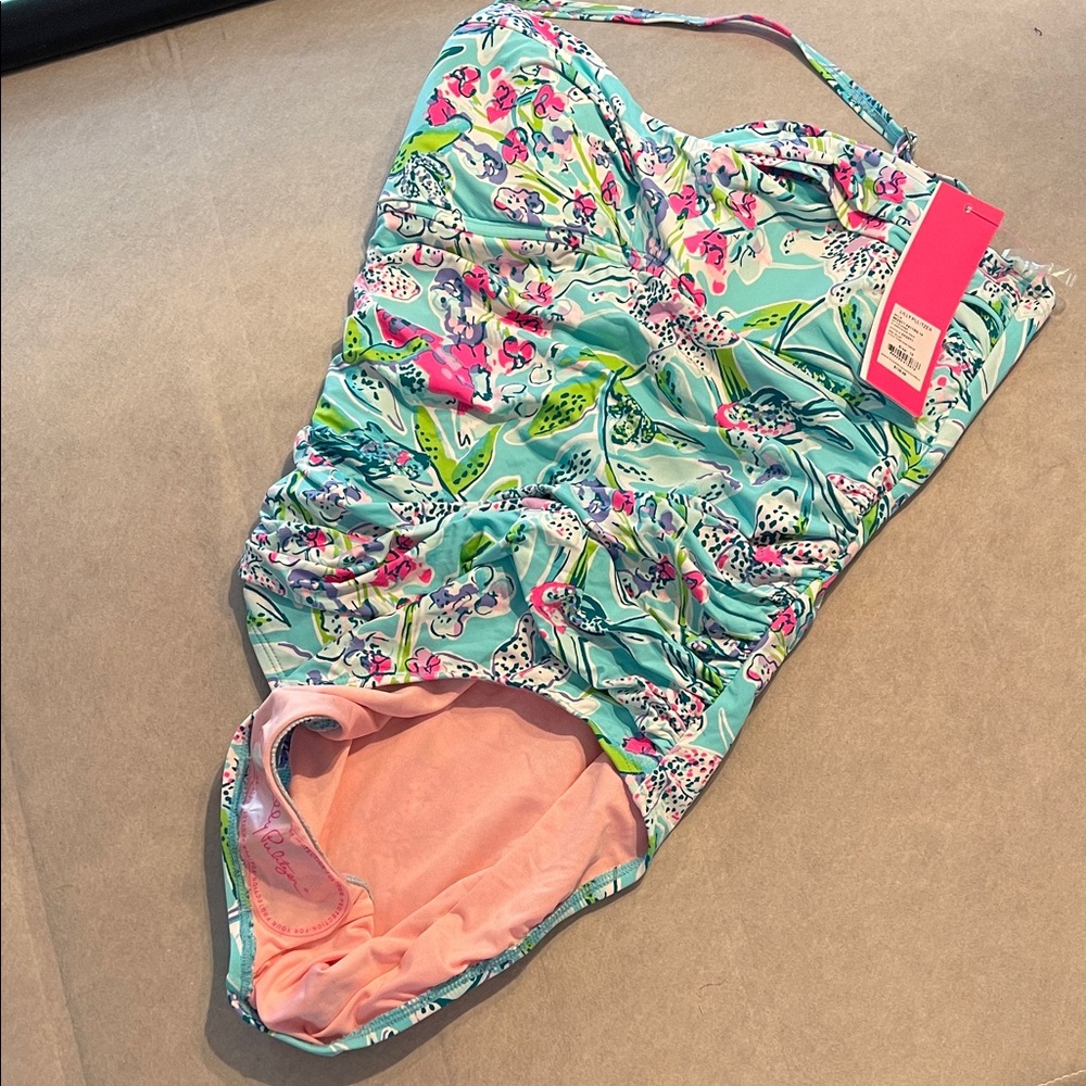 Lilly Pulitzer Bali Blue Sway This Way One Piece Swimsuit